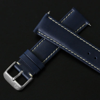 KNIS Retro Military Watch - Blue Dial with Navy Leather Strap KN003-BLNVLE