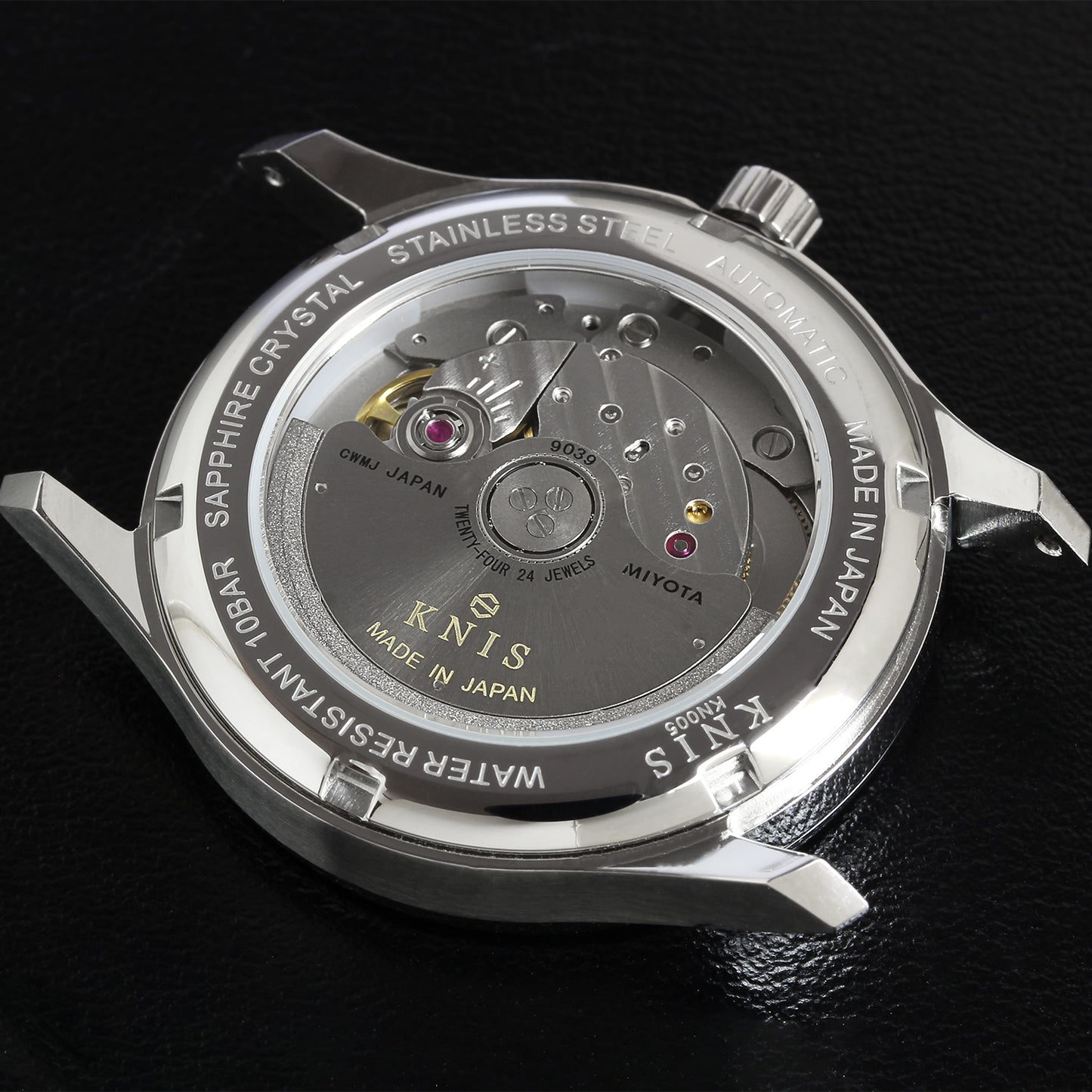 KNIS 刻 -KOKU- 自動巻き 日本製 彫金インデックス レザー ホワイト 漢字 KN005-KJWHLE