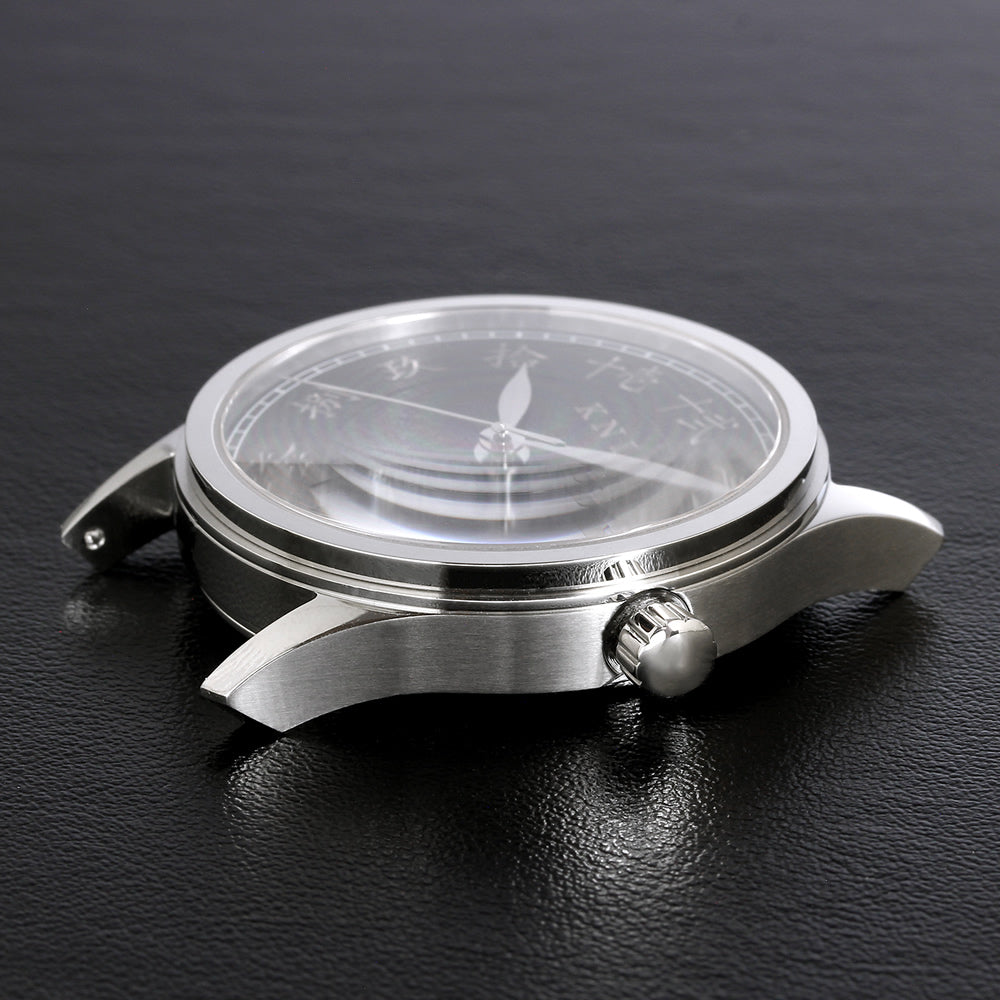 KNIS 刻 -KOKU- 自動巻き 日本製 彫金インデックス レザー ホワイト 漢字 KN005-KJWHLE