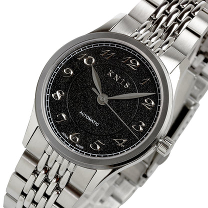 KNIS KOKU Automatic Breguet Numerals Black / Engraved Dial Stainless Steel Bracelet (KN005-BGBKRC)