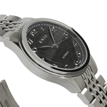 KNIS KOKU Automatic Breguet Numerals Black / Engraved Dial Stainless Steel Bracelet (KN005-BGBKRC)