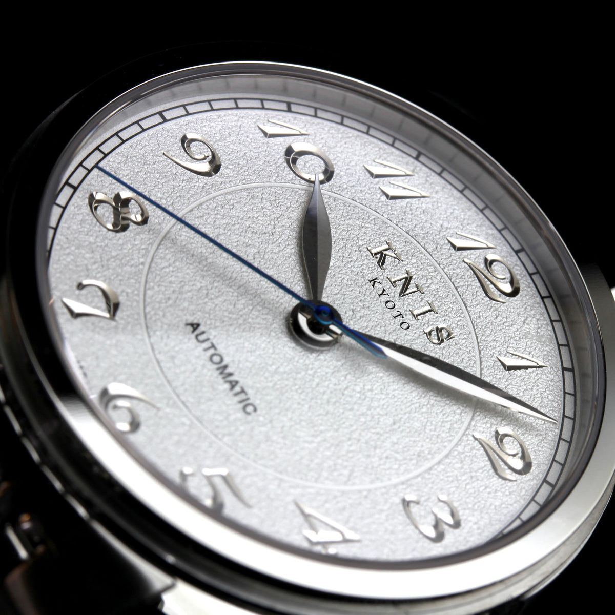 KNIS KOKU Automatic Breguet Numerals White / Engraved Dial Leather Strap (KN005-BGWHLE)