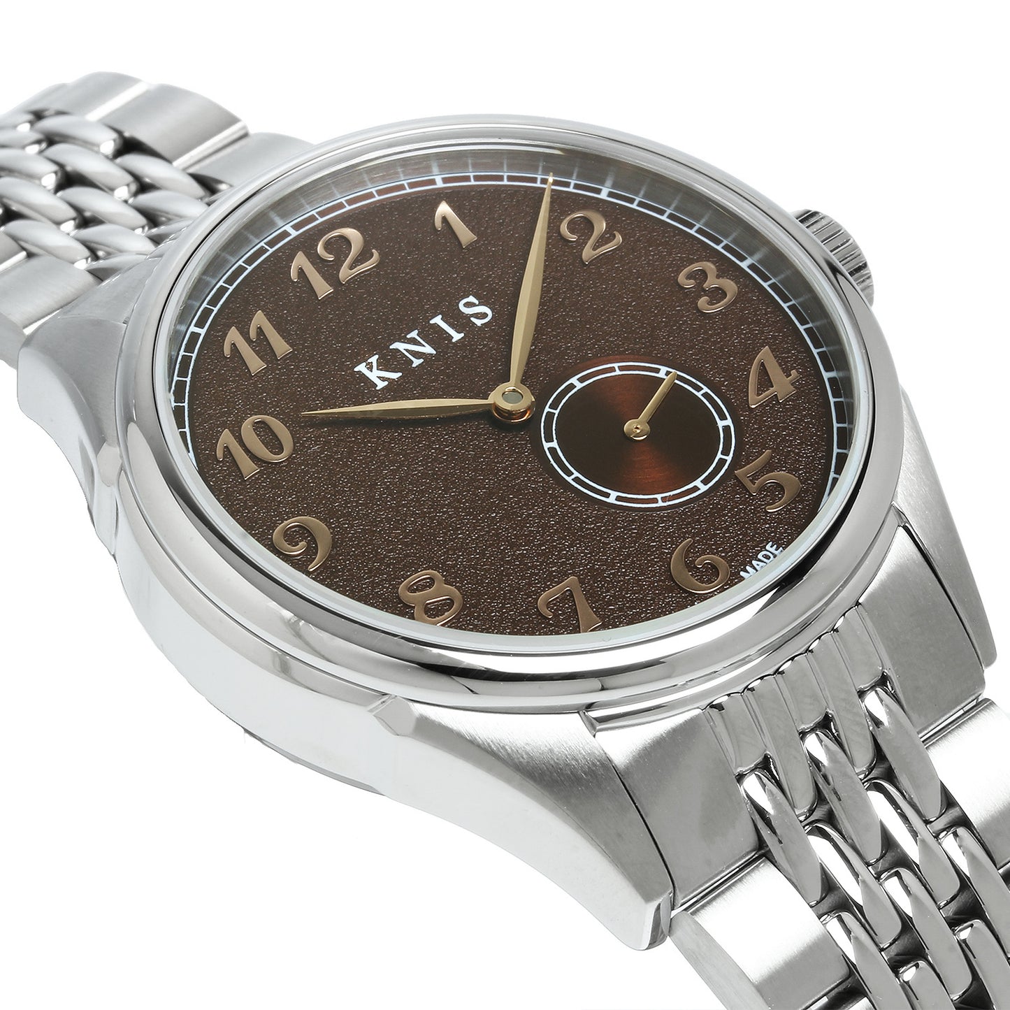 KNIS KODOU 自動巻き 日本製 スモールセコンド ライスブレスレット ブラウン 京秋穂 KN009-BRRC