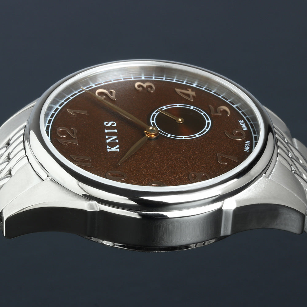 KNIS KODOU 自動巻き 日本製 スモールセコンド ライスブレスレット ブラウン 京秋穂 KN009-BRRC