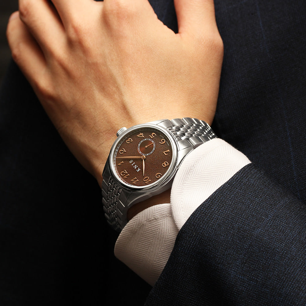 KNIS KODOU 自動巻き 日本製 スモールセコンド ライスブレスレット ブラウン 京秋穂 KN009-BRRC