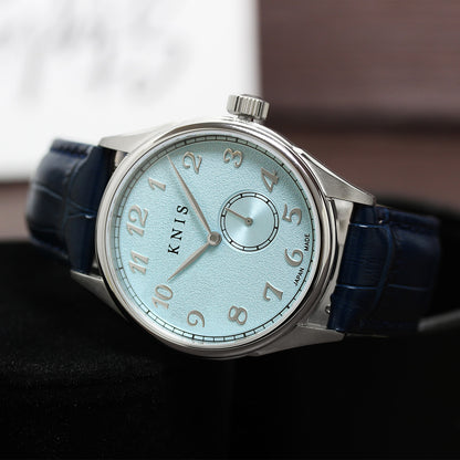 KNIS KODOU Small Seconds Automatic – Ice Blue / Blue Leather Strap (KN009-IBLBLLE)