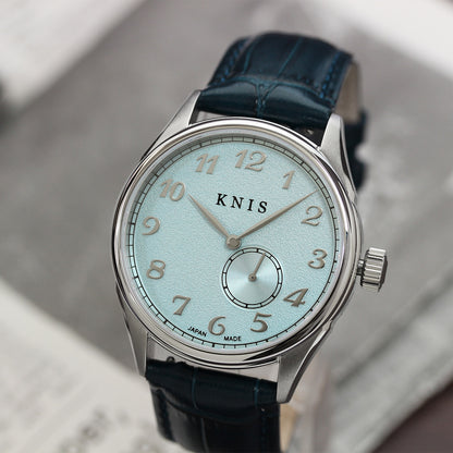 KNIS KODOU Small Seconds Automatic – Ice Blue / Blue Leather Strap (KN009-IBLBLLE)