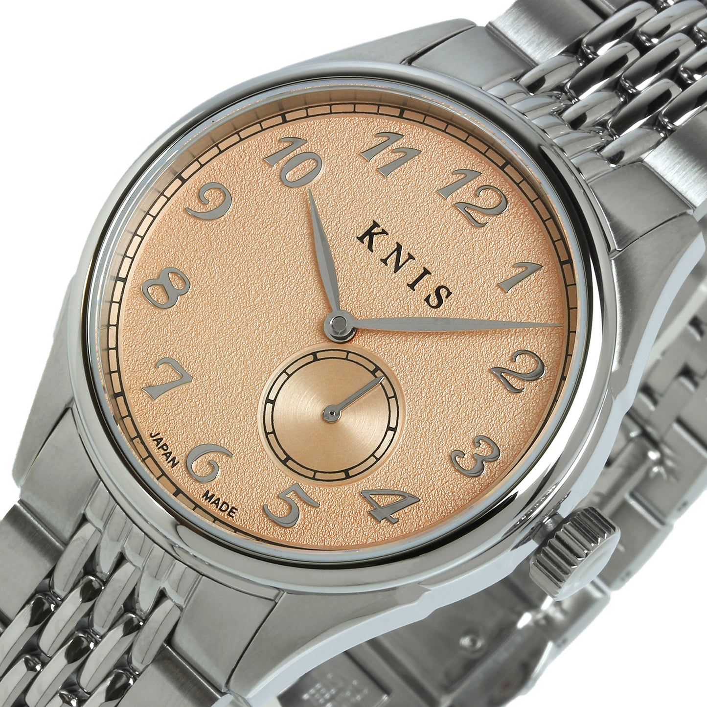 KNIS KODOU Small Seconds Automatic – Salmon pink / Stainless Steel Bracelet (KN009-SPKRC)