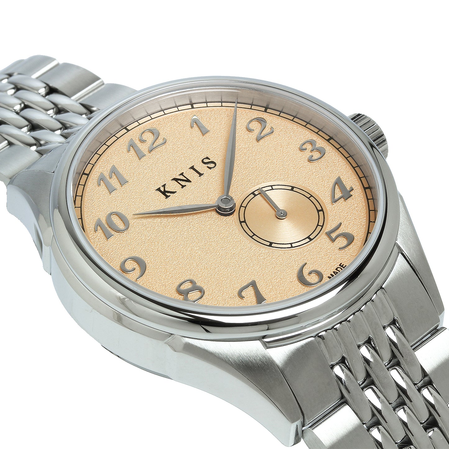 KNIS KODOU Small Seconds Automatic – Salmon pink / Stainless Steel Bracelet (KN009-SPKRC)