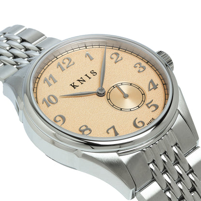 KNIS KODOU Small Seconds Automatic – Salmon pink / Stainless Steel Bracelet (KN009-SPKRC)