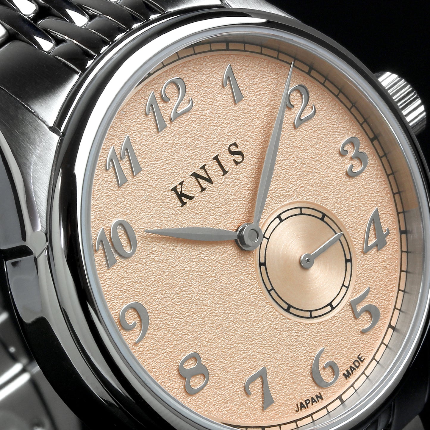KNIS KODOU Small Seconds Automatic – Salmon pink / Stainless Steel Bracelet (KN009-SPKRC)