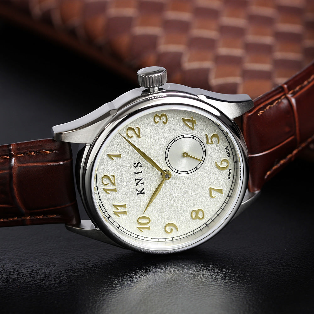 KNIS KODOU 自動巻き 日本製 スモールセコンド レザー シャンパングレー 枯山水 KN009-SGYBRLE