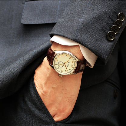 KNIS KODOU 自動巻き 日本製 スモールセコンド レザー シャンパングレー 枯山水 KN009-SGYBRLE