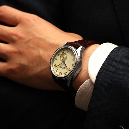 KNIS KODOU 自動巻き 日本製 スモールセコンド レザー シャンパングレー 枯山水 KN009-SGYBRLE