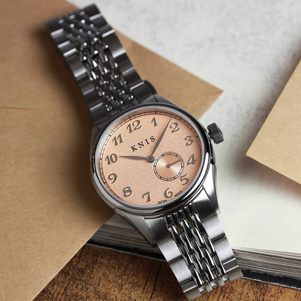 KNIS KODOU Small Seconds Automatic – Salmon pink / Stainless Steel Bracelet (KN009-SPKRC)