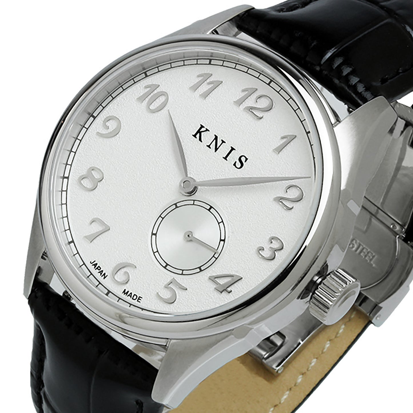 KNIS KODOU Small Seconds Automatic – White / Black Leather Strap (KN009-WHBKLE)