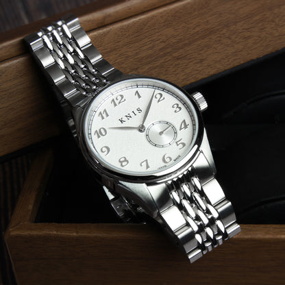 KNIS KODOU 自動巻き 日本製 スモールセコンド ライスブレスレット ホワイト 雪肌 KN009-WHRC