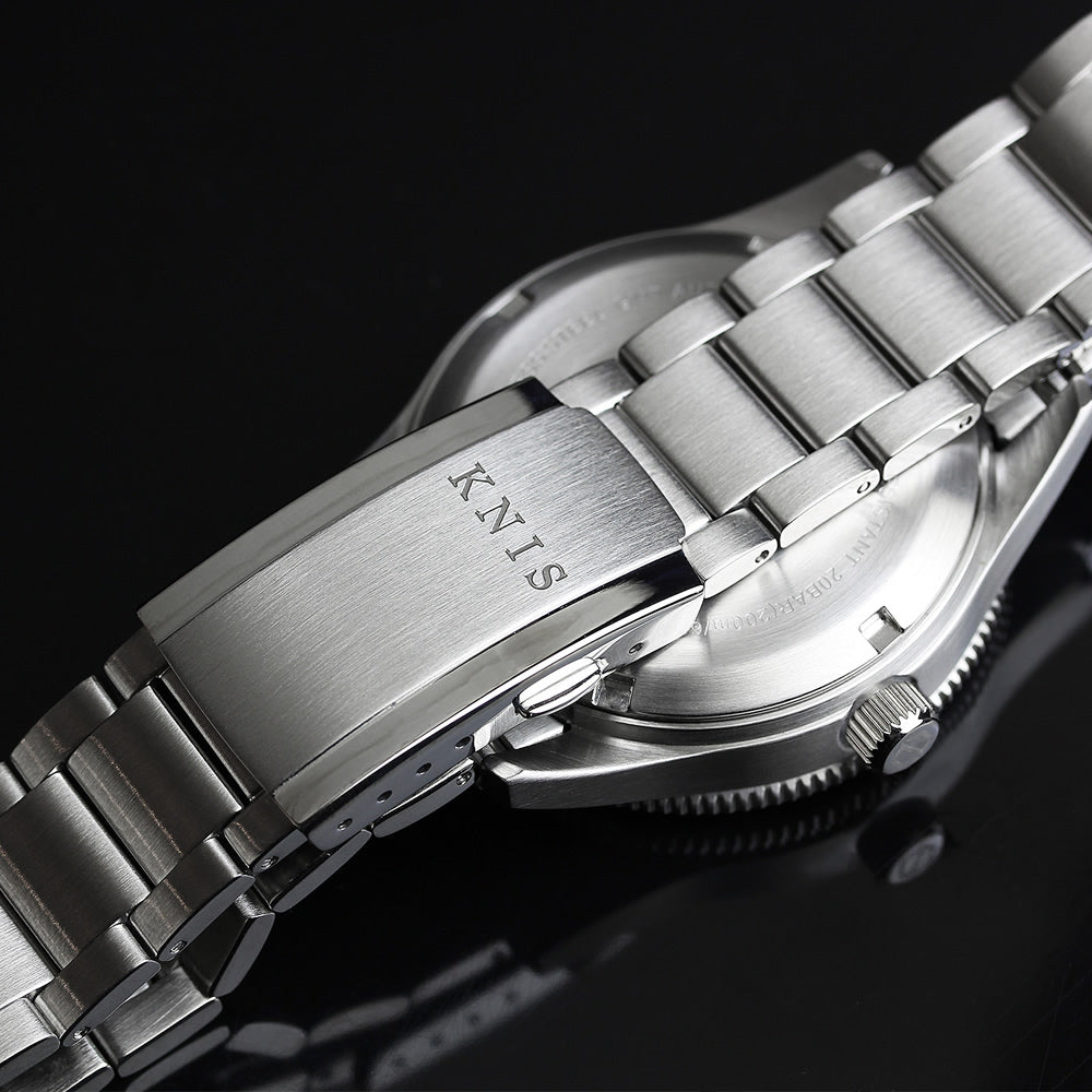 KNIS Meteorite GMT Automatic Divers Watch Blue / Stainless Steel Bracelet (KN007-MTBL) 