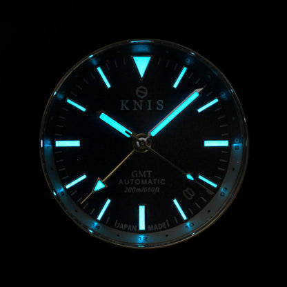 KNIS Meteorite GMT Automatic Divers Watch Blue / Stainless Steel Bracelet (KN007-MTBL) 