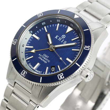 KNIS GMT Automatic Divers Watch Blue / Stainless Steel Bracelet (KN007-BL)