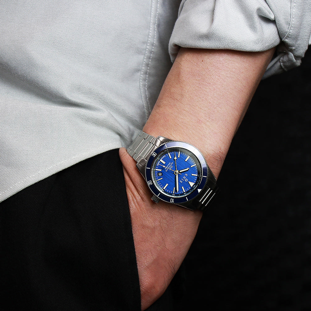 KNIS GMT Automatic Divers Watch Blue / Stainless Steel Bracelet (KN007-BL)