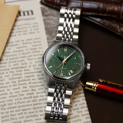KNIS CLASSIC GMT 自動巻き 日本製 ライスブレスレット グリーン KN008-GRRC