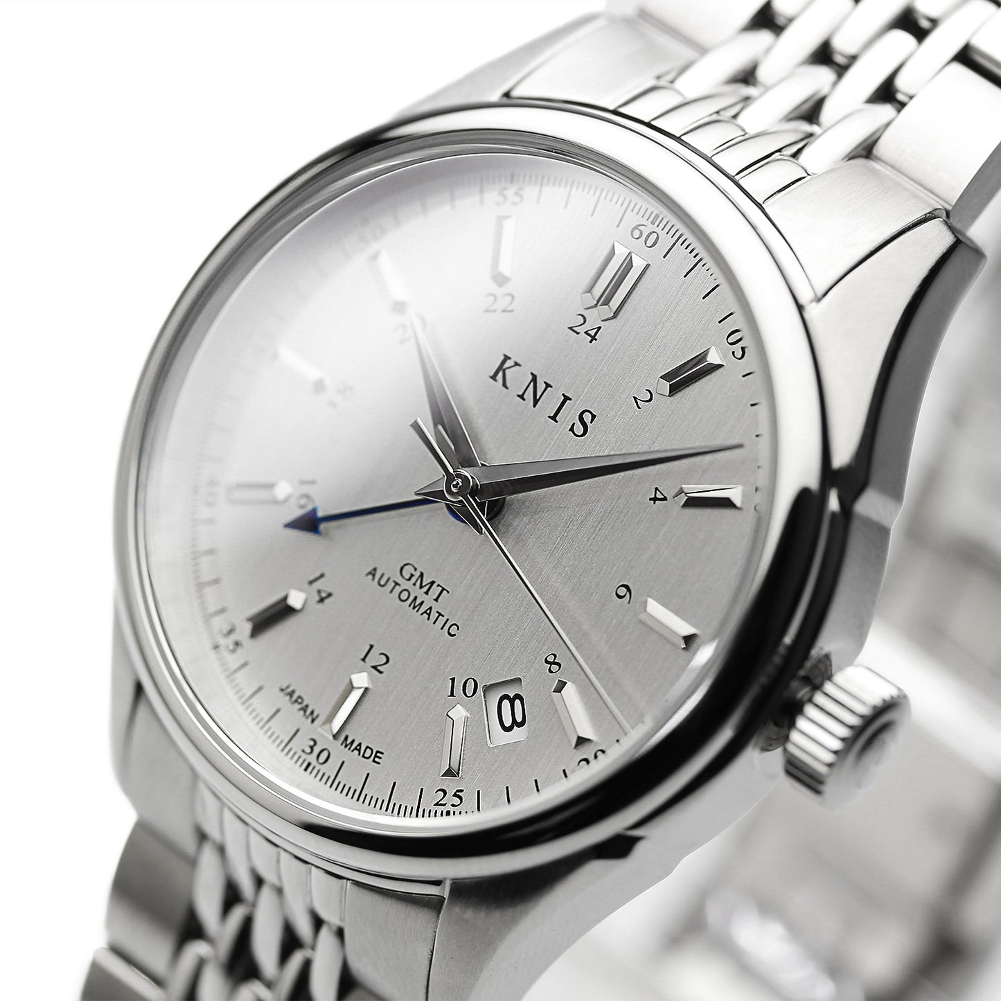 KNIS CLASSIC GMT 自動巻き 日本製 ライスブレスレット シルバー KN008-SVRC