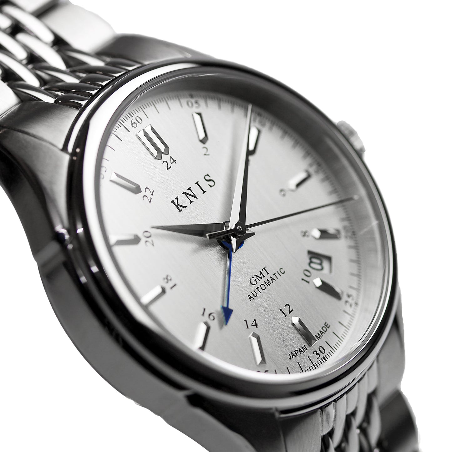 KNIS CLASSIC GMT 自動巻き 日本製 ライスブレスレット シルバー KN008-SVRC