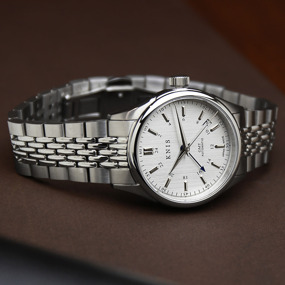 KNIS CLASSIC GMT 自動巻き 日本製 ライスブレスレット シルバー KN008-SVRC