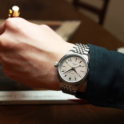 KNIS CLASSIC GMT 自動巻き 日本製 ライスブレスレット シルバー KN008-SVRC
