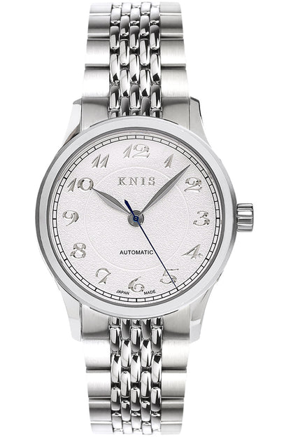 KNIS KOKU Automatic Breguet Numerals White / Engraved Dial Stainless Steel Bracelet (KN005-BGWHRC)