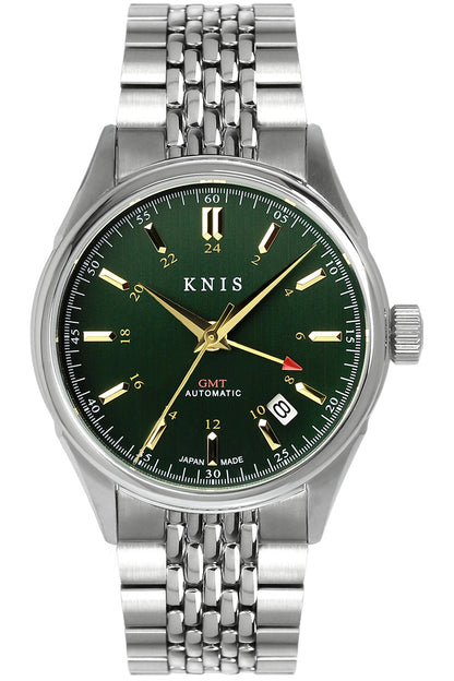 KNIS CLASSIC GMT 自動巻き 日本製 ライスブレスレット グリーン KN008-GRRC