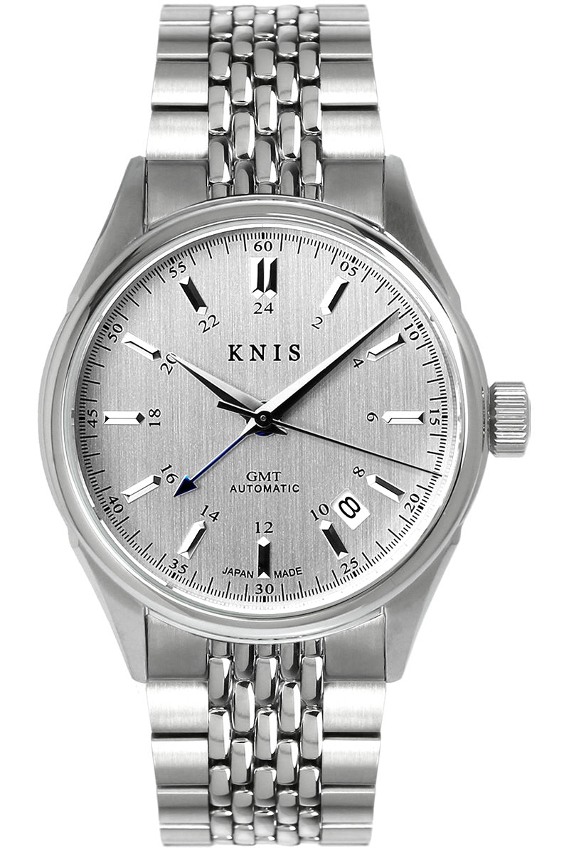 KNIS CLASSIC GMT 自動巻き 日本製 ライスブレスレット シルバー KN008-SVRC