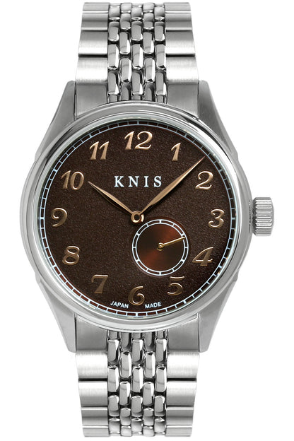 KNIS KODOU 自動巻き 日本製 スモールセコンド ライスブレスレット ブラウン 京秋穂 KN009-BRRC