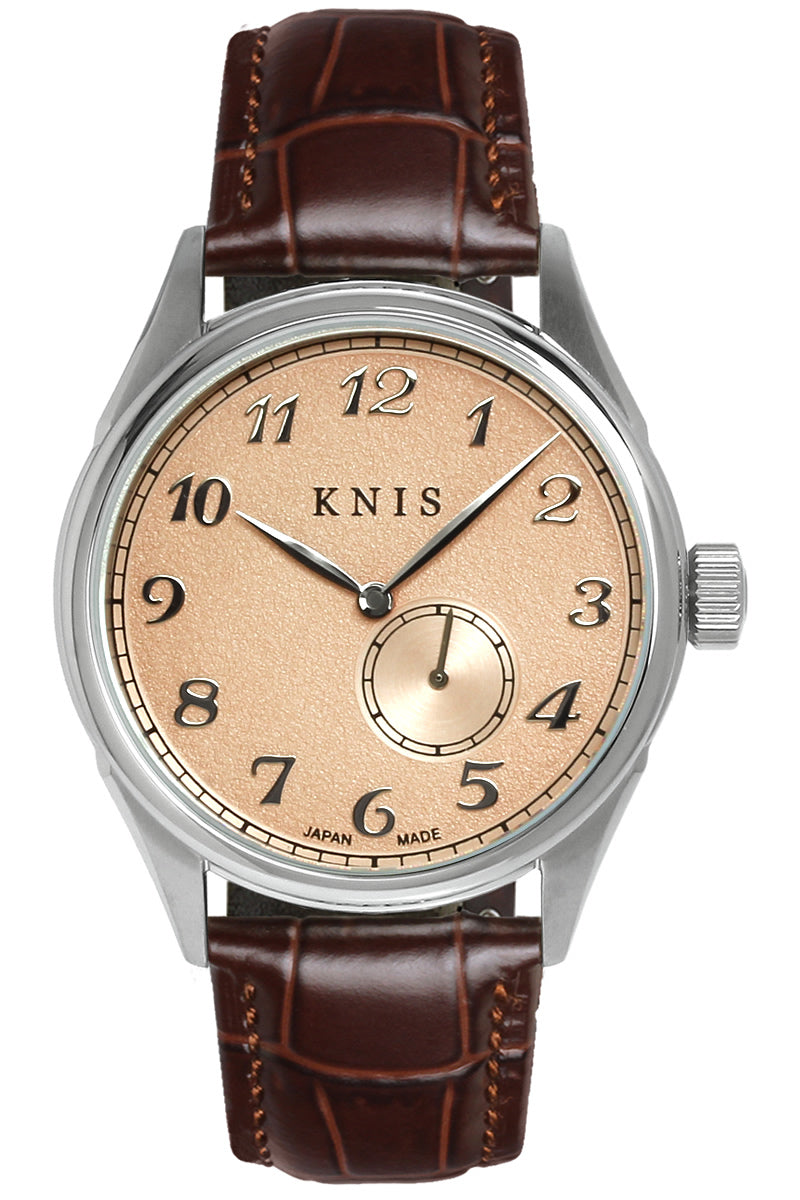 KNIS KODOU 自動巻き 日本製 スモールセコンド レザー サーモンピンク 桜霞 KN009-SPKBRLE