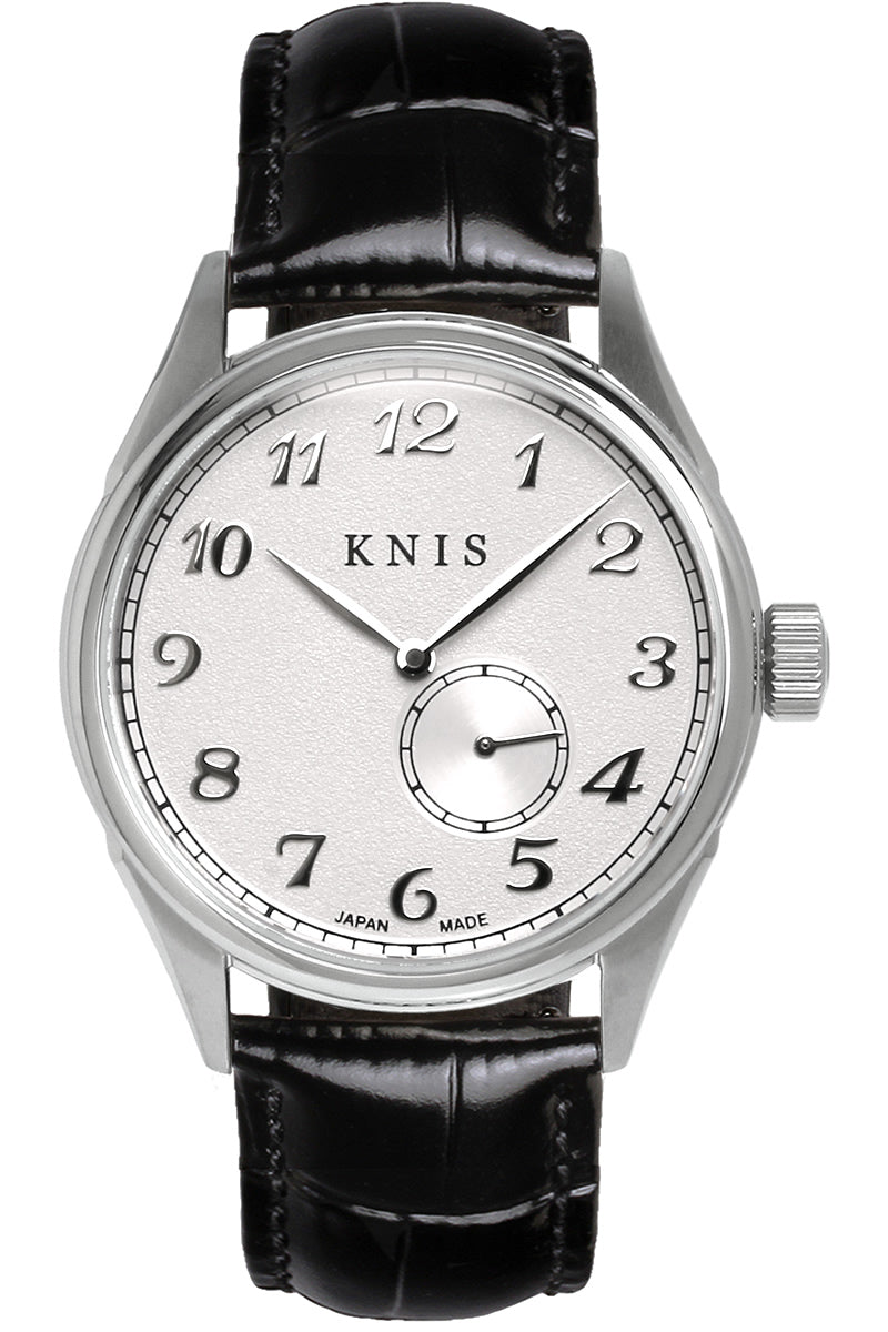 KNIS KODOU Small Seconds Automatic – White / Black Leather Strap (KN009-WHBKLE)