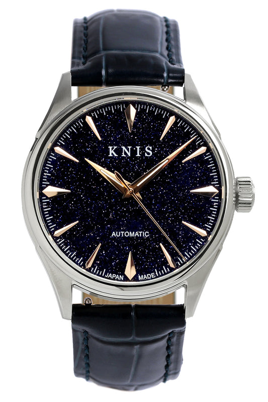 KNIS Aventurine Dial Automatic Made in Japan Rose Gold / Blue Leather Strap KN001-AVRGBLLE
