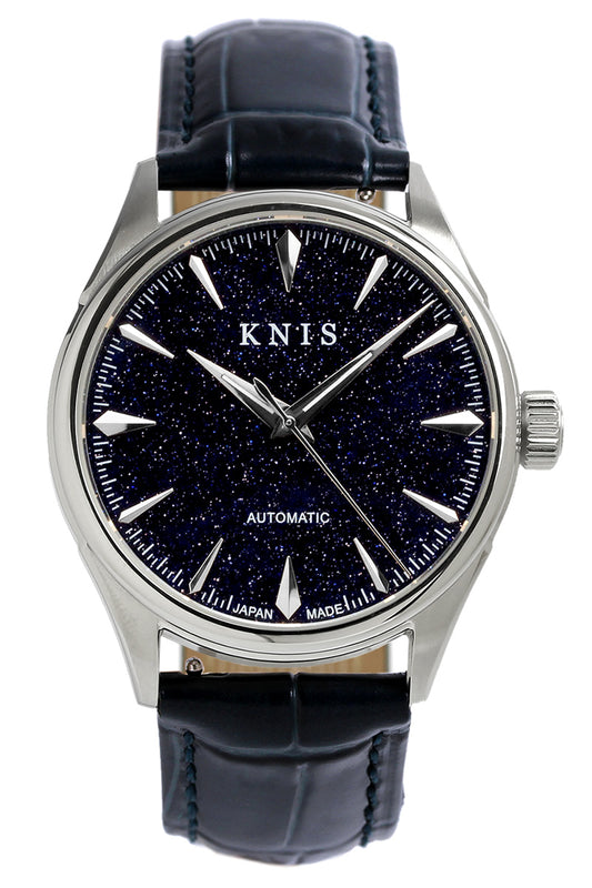 KNIS Aventurine Dial Automatic Made in Japan Silver / Blue Leather Strap KN001-AVSVBLLE